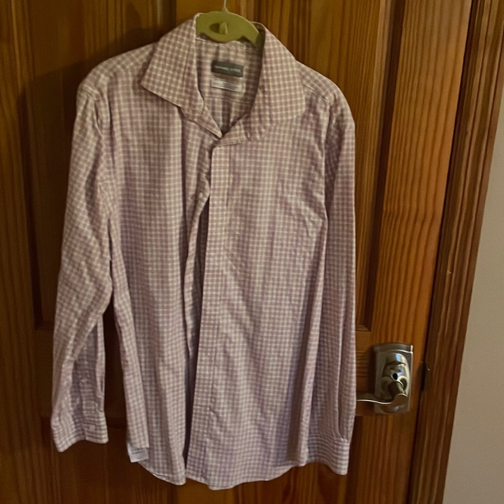 Michael Kors Pink Checkered Dress Shirt